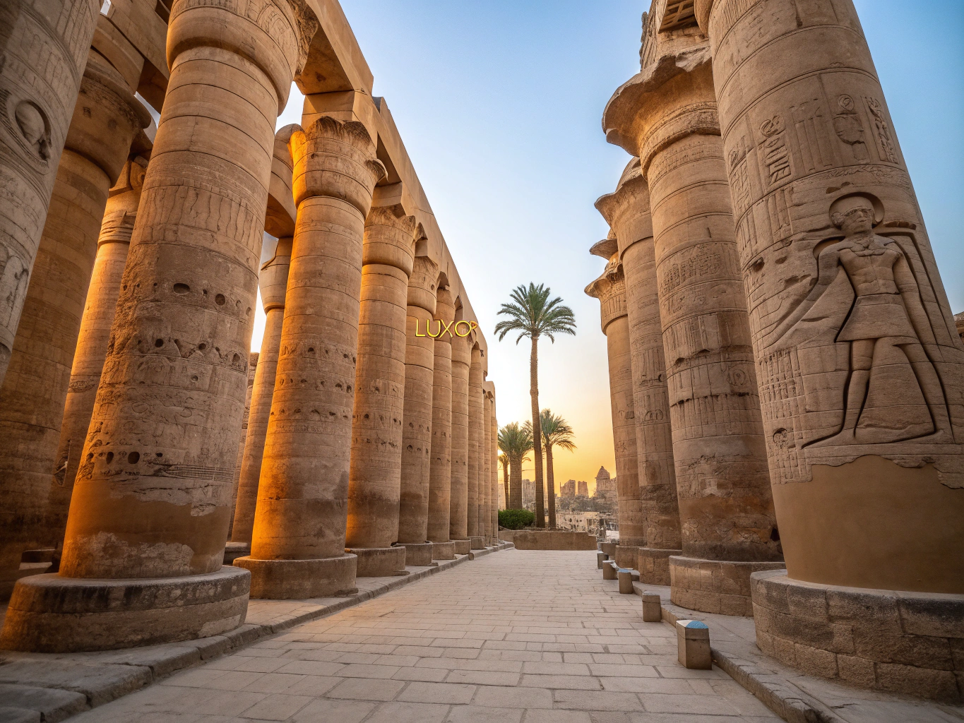 Detailed limestone hieroglyphic carvings from the White Chapel of Karnak