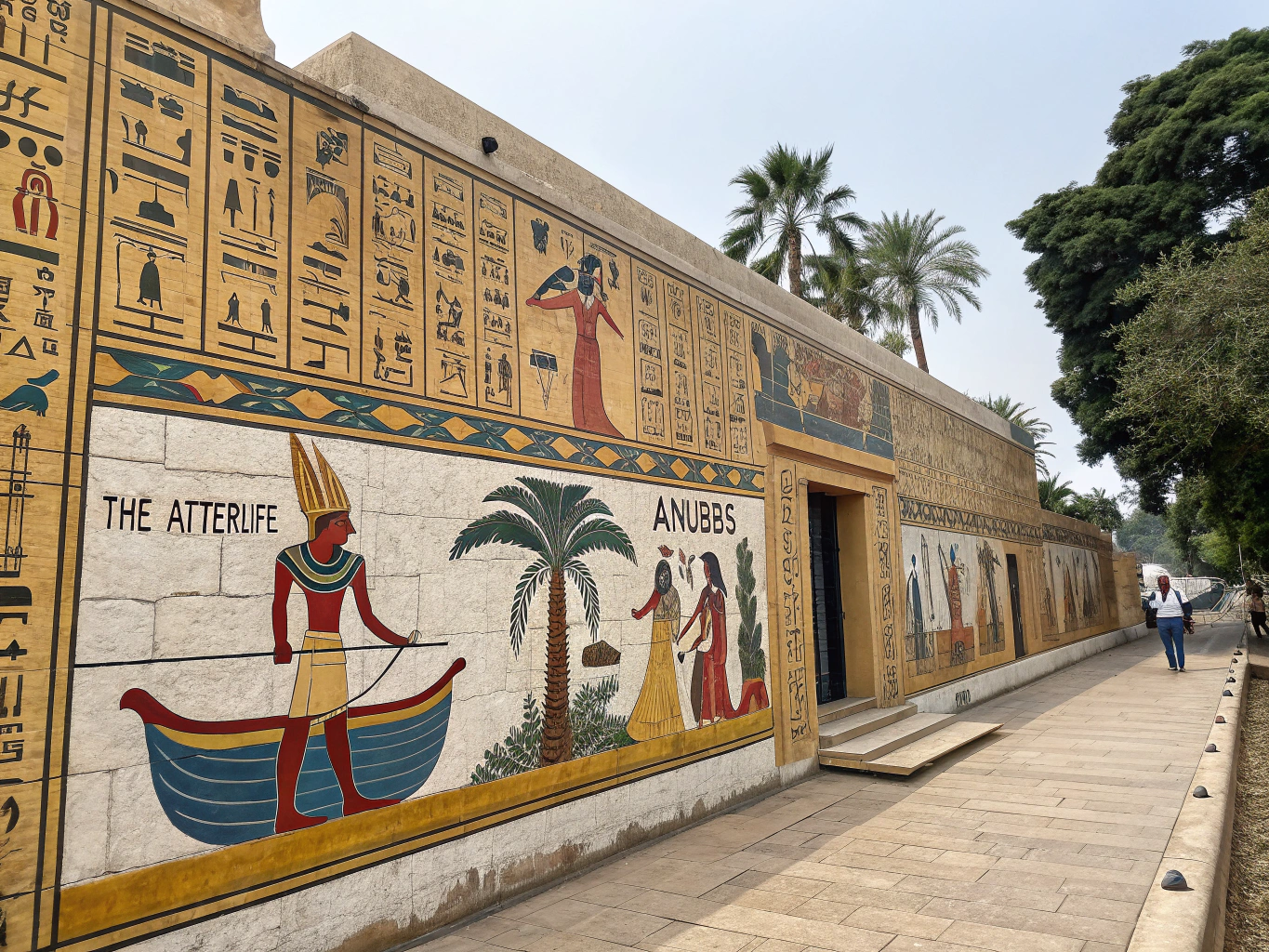 Painted funerary wall relief from the royal tombs in the Valley of the Kings