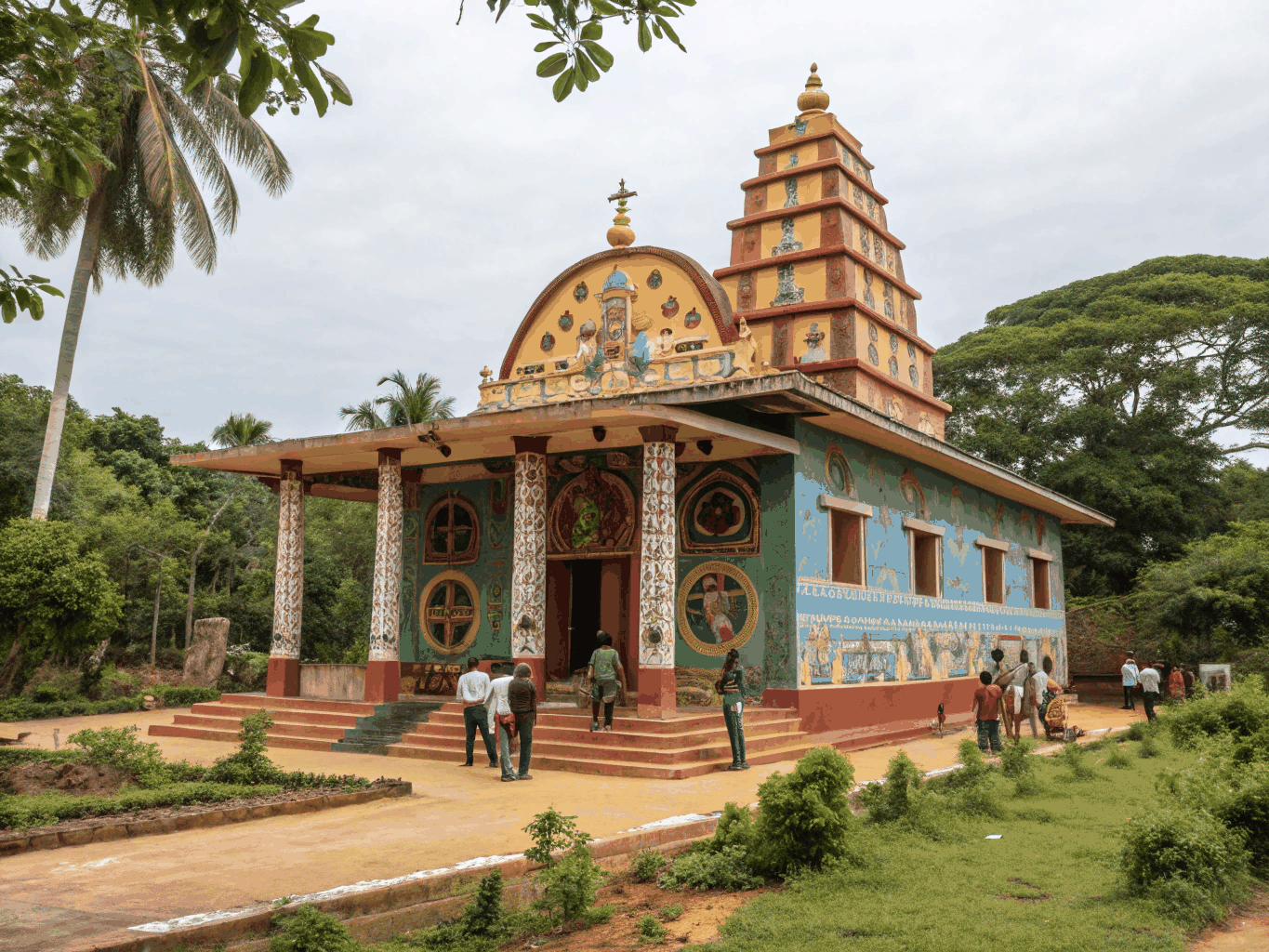 Historical temple architecture associated with West African Vodun traditions in Ouidah