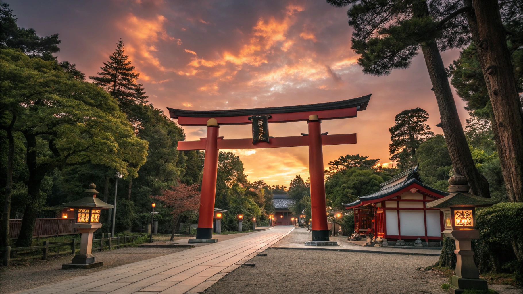 Shinto shrine gate in nature